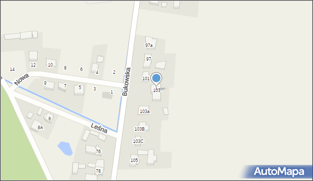 Szewce, Bukowska, 103, mapa Szewce