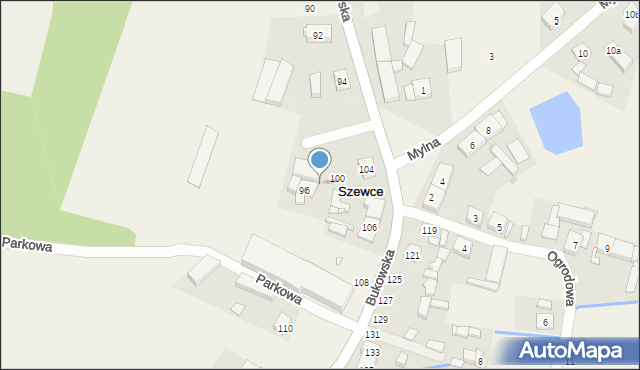 Szewce, Bukowska, 98, mapa Szewce