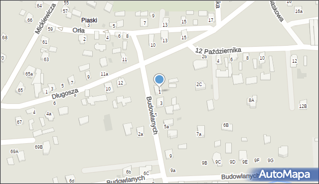 Tarnobrzeg, Budowlanych, 1, mapa Tarnobrzegu