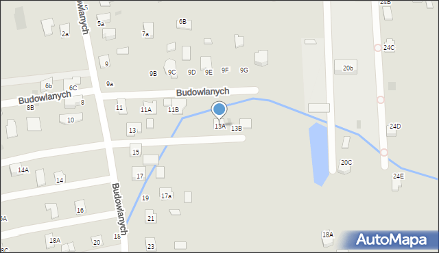 Tarnobrzeg, Budowlanych, 13A, mapa Tarnobrzegu