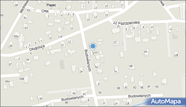 Tarnobrzeg, Budowlanych, 3, mapa Tarnobrzegu