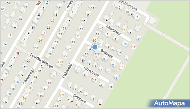 Tarnobrzeg, Bukowa, 2, mapa Tarnobrzegu