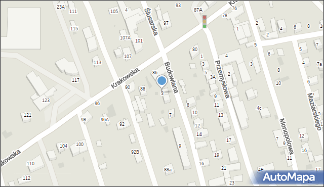 Tarnów, Budowlana, 3, mapa Tarnów