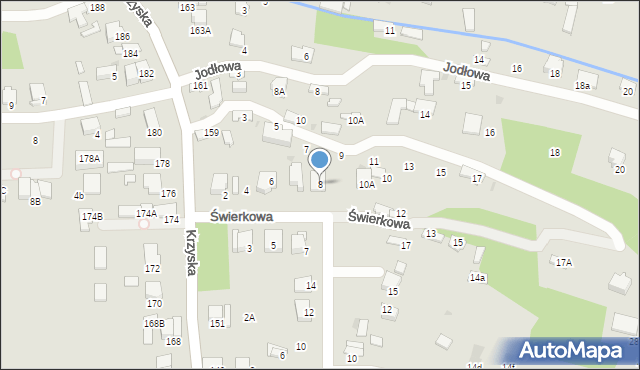 Tarnów, Bukowa, 8, mapa Tarnów