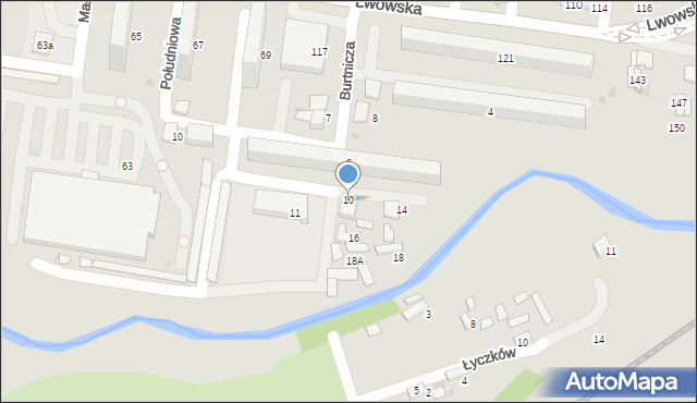 Tarnów, Burtnicza, 10, mapa Tarnów