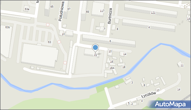 Tarnów, Burtnicza, 11, mapa Tarnów