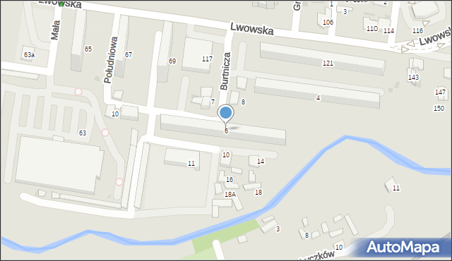 Tarnów, Burtnicza, 6, mapa Tarnów