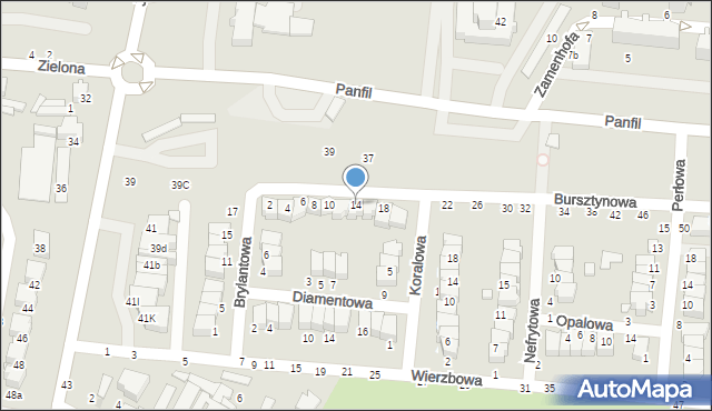 Tomaszów Mazowiecki, Bursztynowa, 14, mapa Tomaszów Mazowiecki