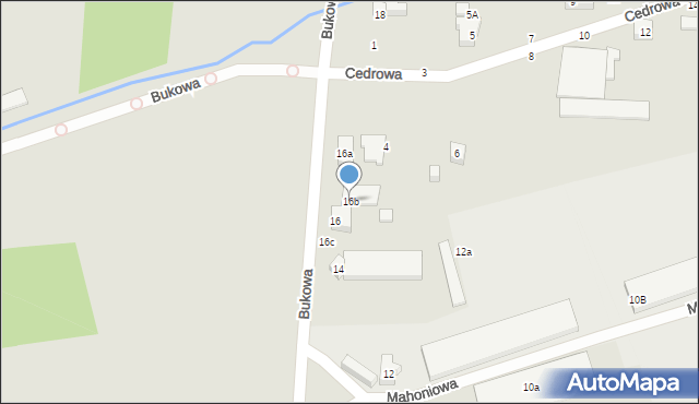 Toruń, Bukowa, 16b, mapa Torunia