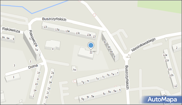 Toruń, Buszczyńskich Józefa i Sylwestra, 11, mapa Torunia