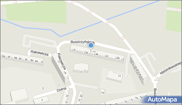 Toruń, Buszczyńskich Józefa i Sylwestra, 13f, mapa Torunia