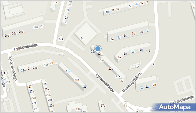 Toruń, Buszczyńskich Józefa i Sylwestra, 22f, mapa Torunia