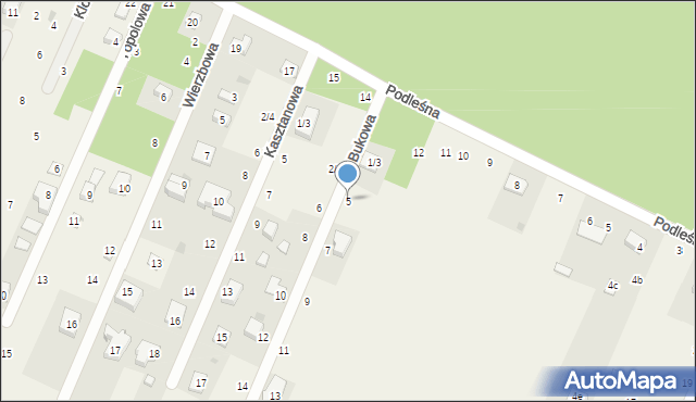 Tresta, Bukowa, 5, mapa Tresta