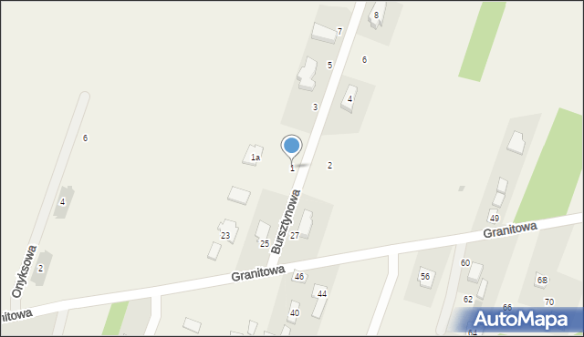 Trzciany, Bursztynowa, 1, mapa Trzciany
