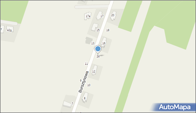 Trzciany, Bursztynowa, 14, mapa Trzciany