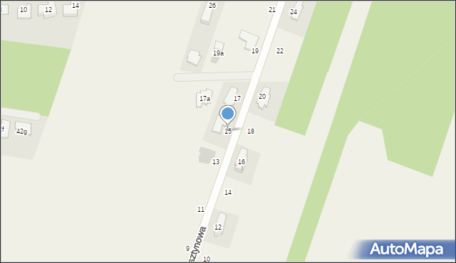 Trzciany, Bursztynowa, 15, mapa Trzciany