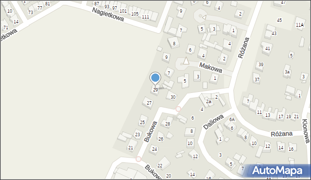 Tulce, Bukowa, 29, mapa Tulce