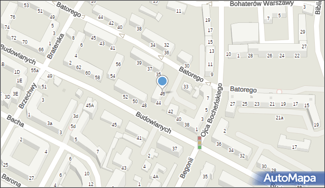 Tychy, Budowlanych, 46, mapa Tychów