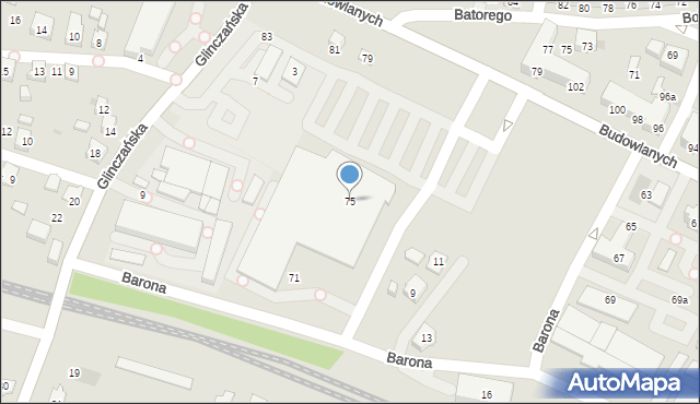 Tychy, Budowlanych, 75, mapa Tychów