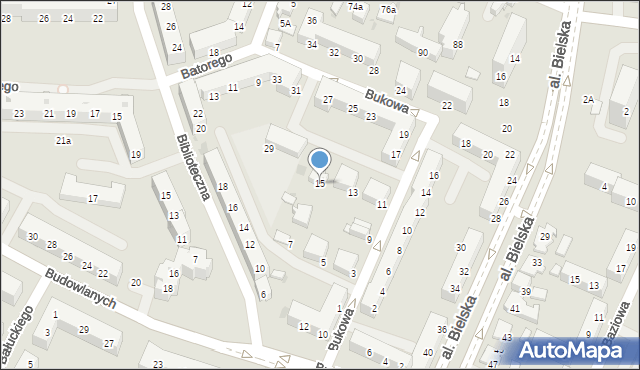 Tychy, Bukowa, 15, mapa Tychów