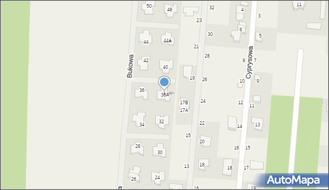 Ustanów, Bukowa, 36A, mapa Ustanów