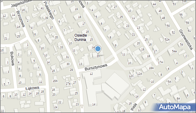 Ustka, Bursztynowa, 13, mapa Ustka