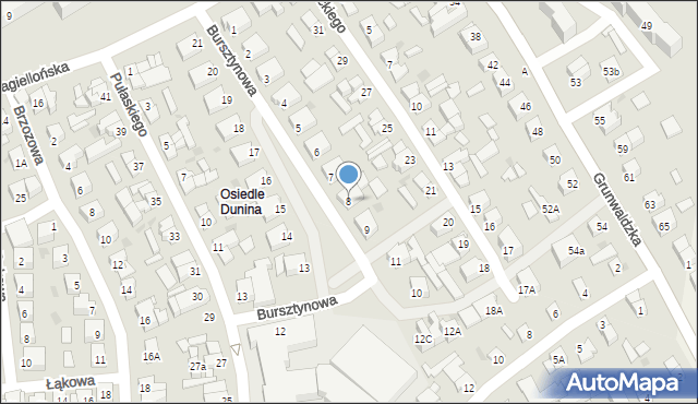 Ustka, Bursztynowa, 8, mapa Ustka