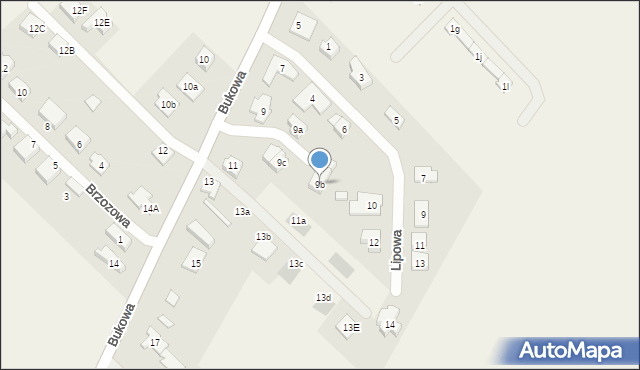 Walerianowo, Bukowa, 9b, mapa Walerianowo
