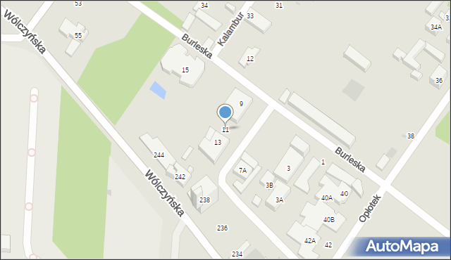 Warszawa, Burleska, 11, mapa Warszawy