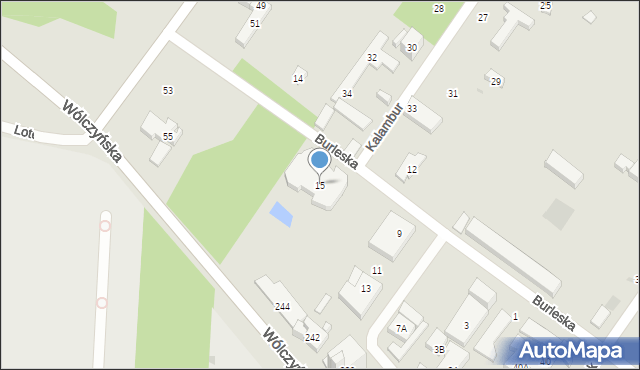 Warszawa, Burleska, 15, mapa Warszawy