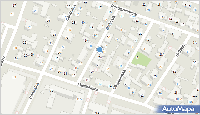 Warszawa, Buńczuk, 7A, mapa Warszawy