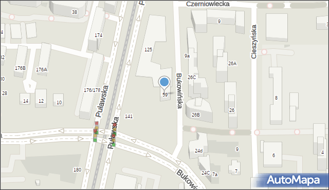 Warszawa, Bukowińska, 59, mapa Warszawy