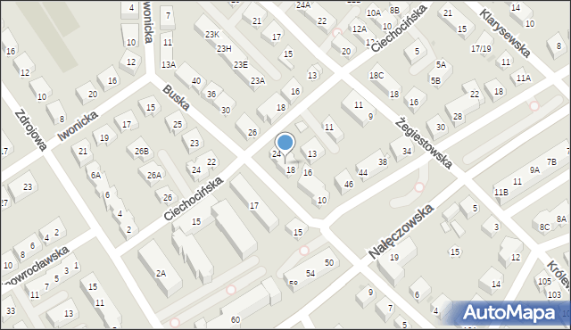 Warszawa, Buska, 20, mapa Warszawy