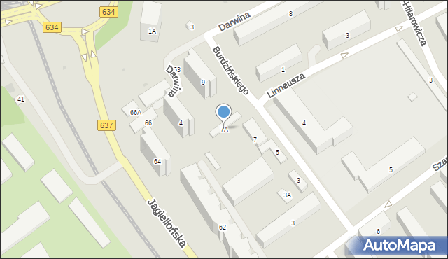 Warszawa, Burdzińskiego Wenantego, 7A, mapa Warszawy