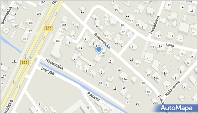Warszawa, Bukowiecka, 10a, mapa Warszawy