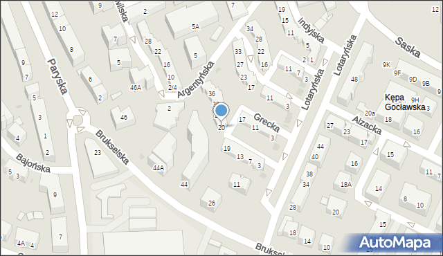 Warszawa, Bułgarska, 20, mapa Warszawy