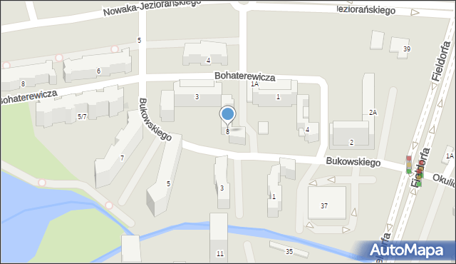 Warszawa, Bukowskiego Jerzego, 8, mapa Warszawy