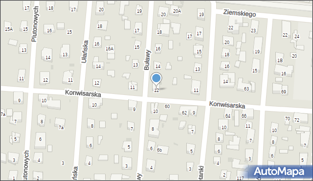 Warszawa, Buławy, 12, mapa Warszawy