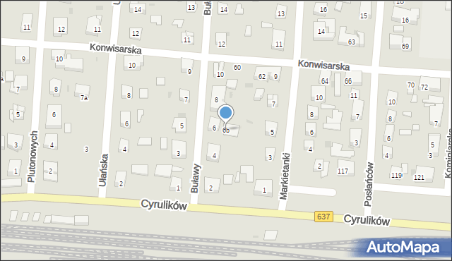 Warszawa, Buławy, 6b, mapa Warszawy