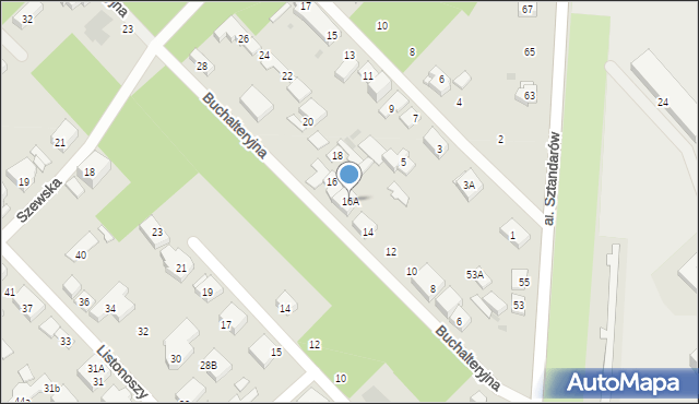 Warszawa, Buchalteryjna, 16A, mapa Warszawy