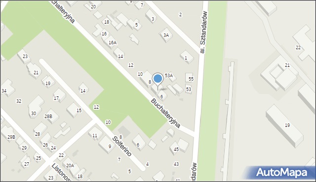 Warszawa, Buchalteryjna, 6A, mapa Warszawy