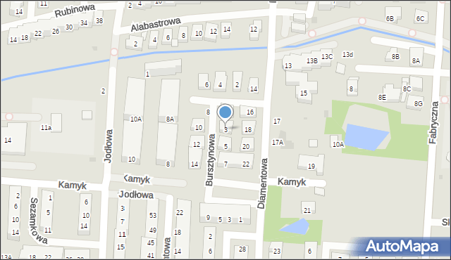 Warszawa, Bursztynowa, 3, mapa Warszawy