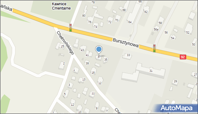 Węglew, Bursztynowa, 37, mapa Węglew