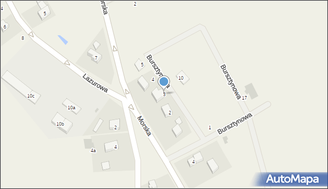 Wicko, Bursztynowa, 3, mapa Wicko