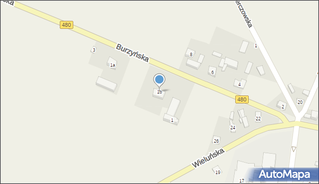 Widawa, Burzyńska, 1b, mapa Widawa