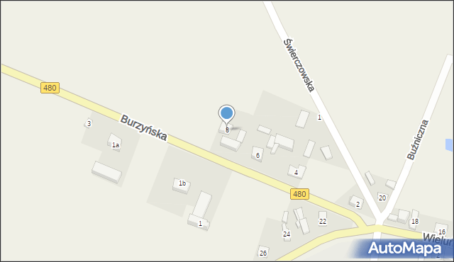 Widawa, Burzyńska, 8, mapa Widawa