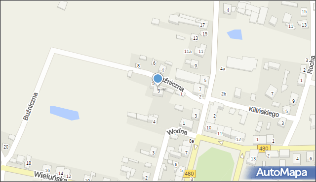 Widawa, Buźniczna, 3, mapa Widawa