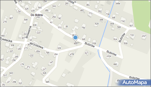 Wieprz, Bubrów, 905, mapa Wieprz