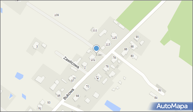 Wikielec, Bukowa, 103, mapa Wikielec