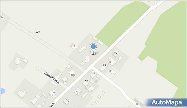 Wikielec, Bukowa, 115, mapa Wikielec